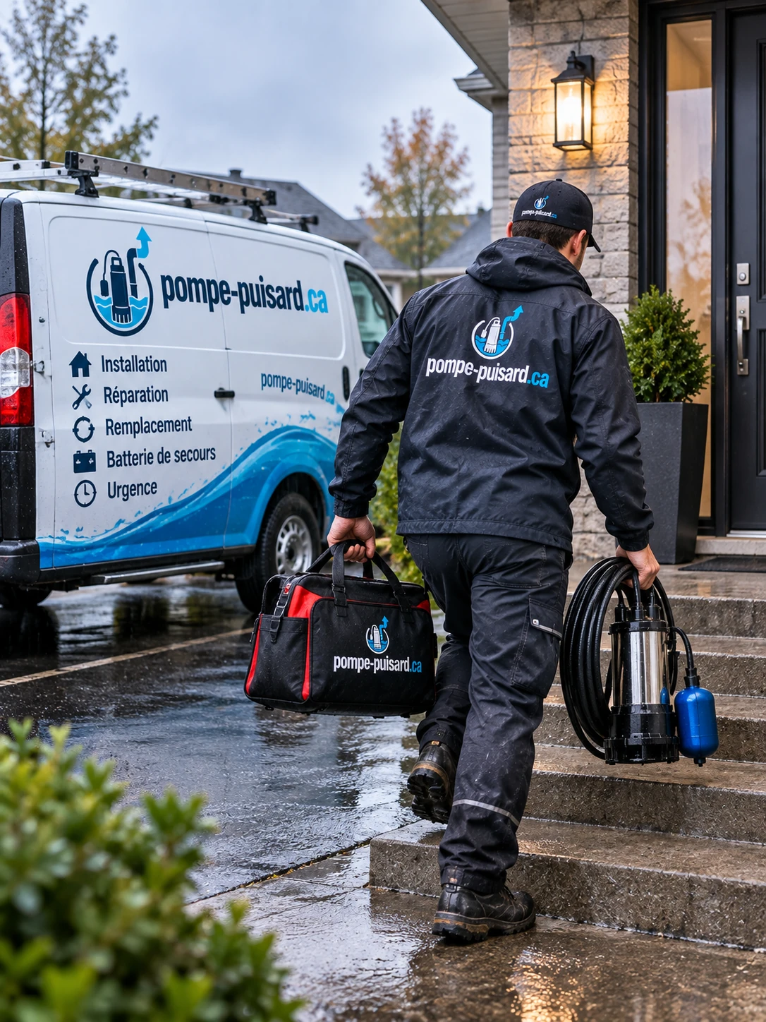 Intervention d'urgence par temps de pluie
